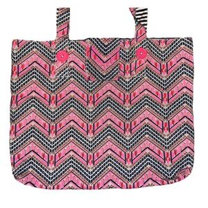 Avon MARK. Reversible Tote Bag chevron/stripes Y2K Beach Bag multi-purpose